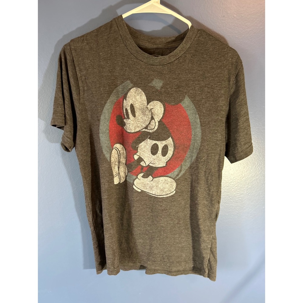 Disney T-Shirt Men's Small Gray Mickey Mouse Distressed Graphic Tee